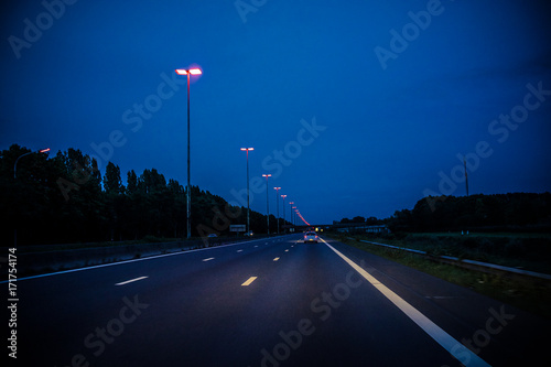 Nachtfahrt Autobahn