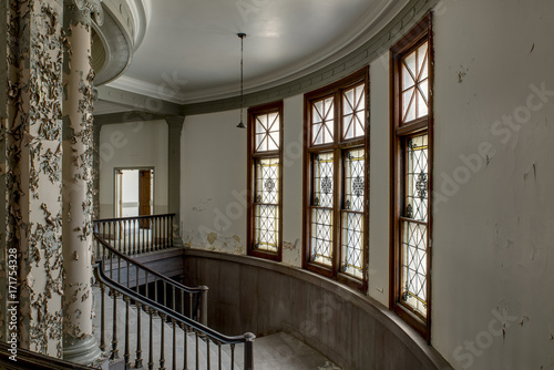 Abandoned Courthouse Windows   Staircase - Massachusetts