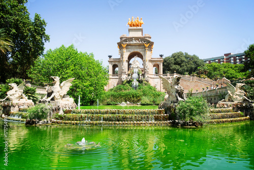 Park de la Ciutadella of Barcelona, Spain, toned