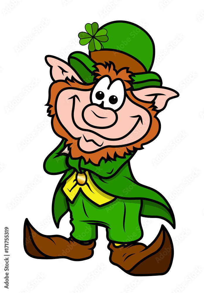 Funny Leprechaun Character Standing Funny Leprechaun Character Standing