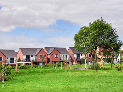 Newly built homes in a residential estate in England.