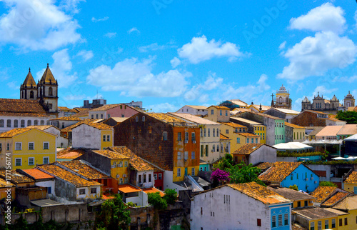colorful bahia landscape with colonial buildings photo