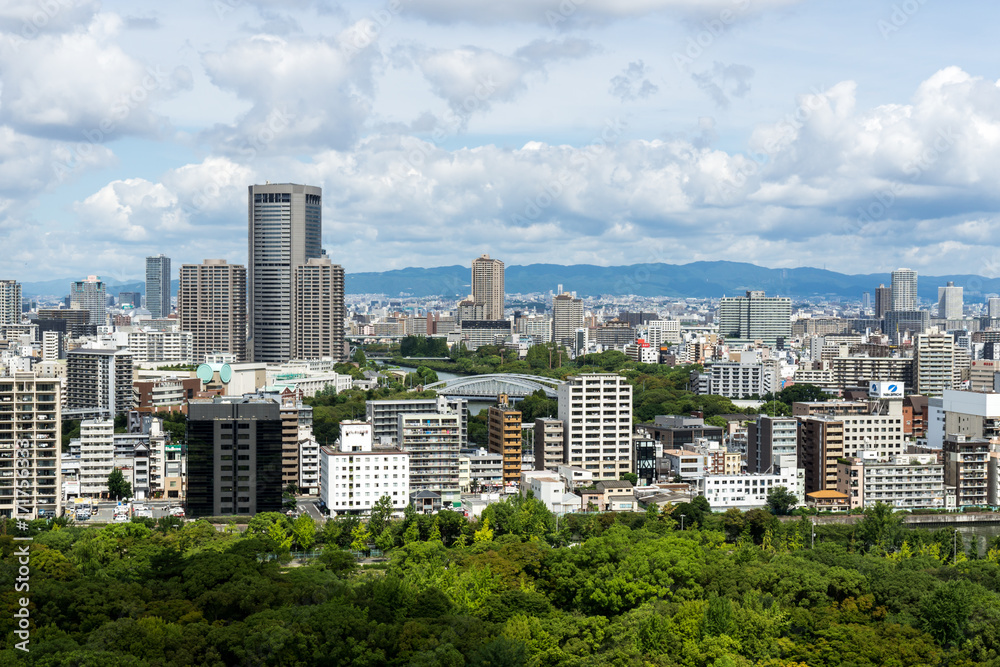 Cityscape of Osaka Japan  skyline , landscape Japan