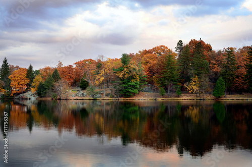 Autumnal view of Lusk Reservoir, United States Military Academy at West Point, New York. photo