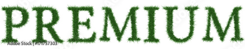 Premium - 3D rendering fresh Grass letters isolated on whhite background.