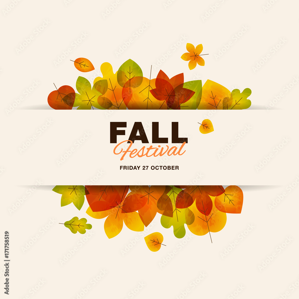Obraz premium Fall festival modern minimalist vector poster template.