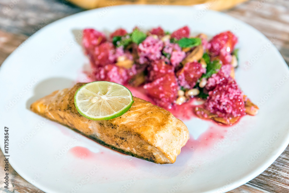 Grilled Salmon with raspberry Grilled Salmon with raspberry