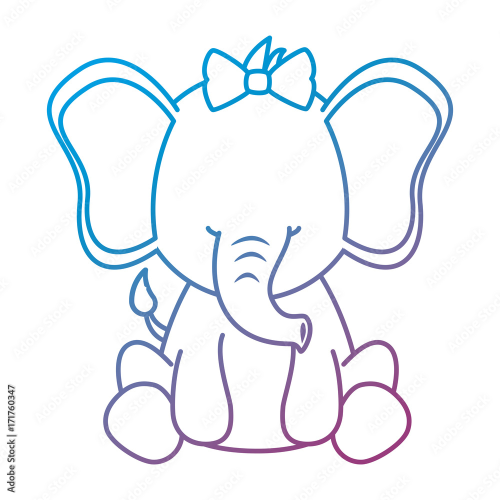 Fototapeta premium cute female elephant character icon