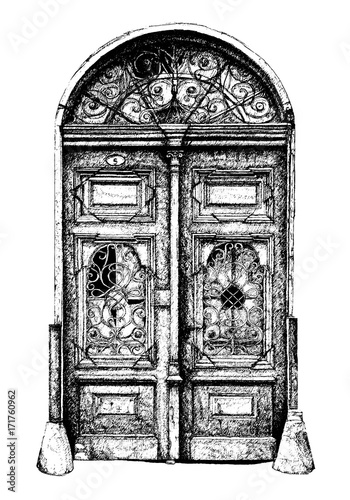 Realistic Old Gate Vector On White