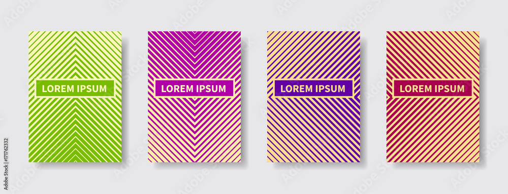 Minimal covers design. Geometric halftone gradients. Abstract lines modern different color gradient style.