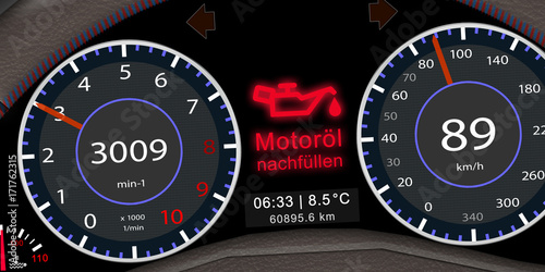 ps_21 ProgrammingScreen - Armaturenbrett / Kombiinstrument mit der Display-Meldung / Warnleuchte: Öldruckkontrollleuchte - Motoröl nachfüllen - 2zu1 - g5511