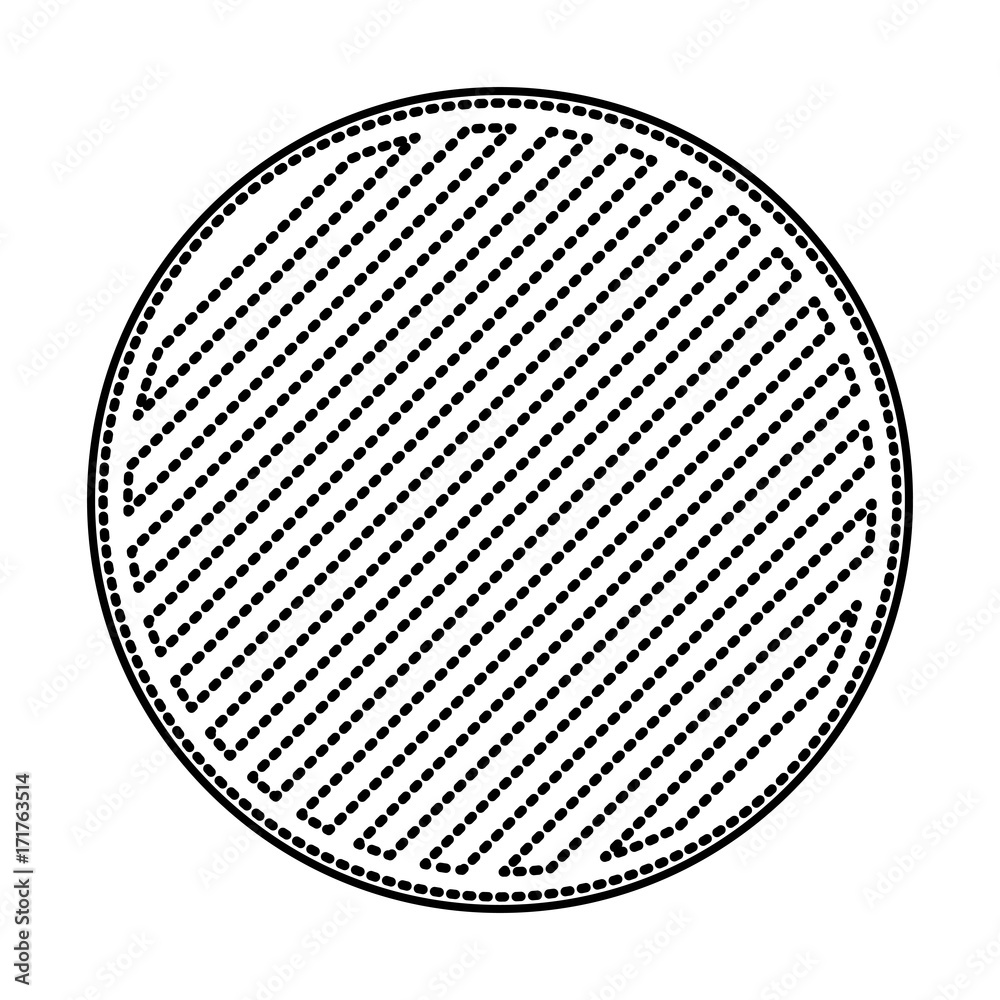 round emblem in monochrome dotted contour and striped vector illustration round emblem in monochrome dotted contour and striped vector illustration
