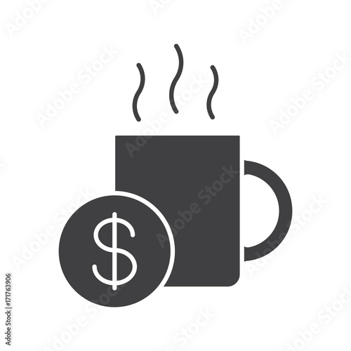 Buy cup of tea glyph icon