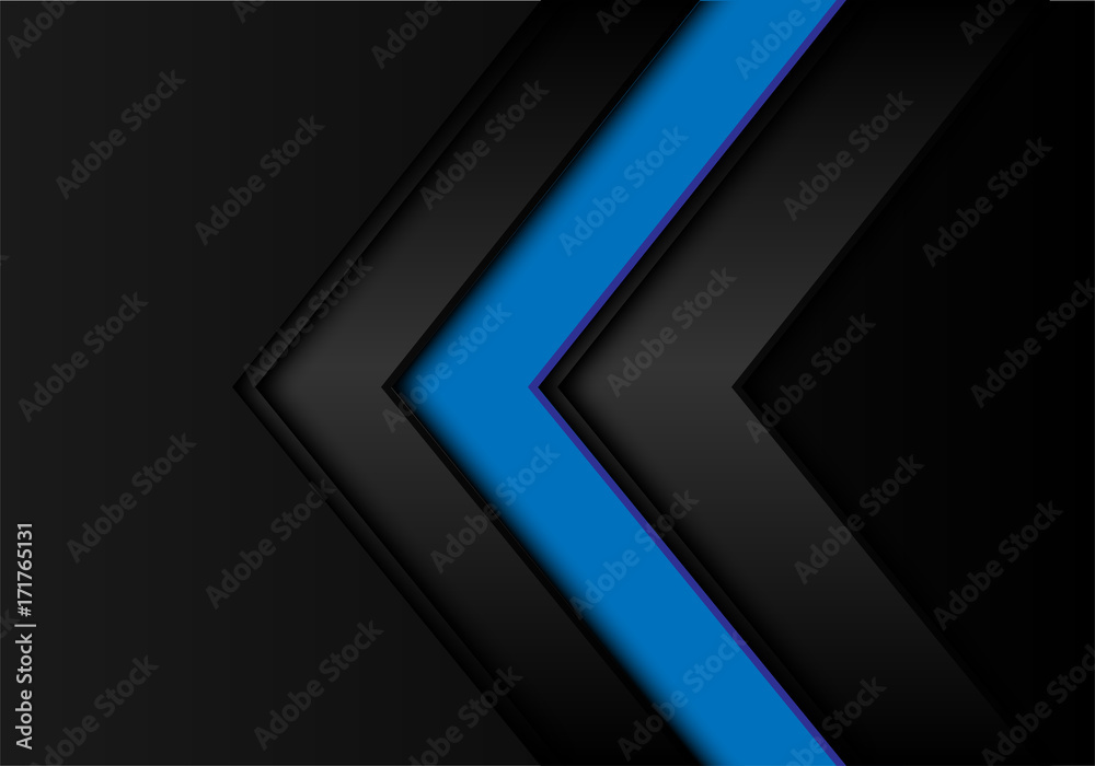 Abstract blue arrow on black metal design modern futuristic background vector illustration.