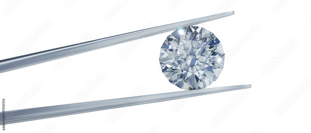 Großer Diamant mit Pinzette freigestellt im Querformat Stock-Illustration |  Adobe Stock