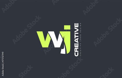green letter wj w j combination logo icon company design joint joined