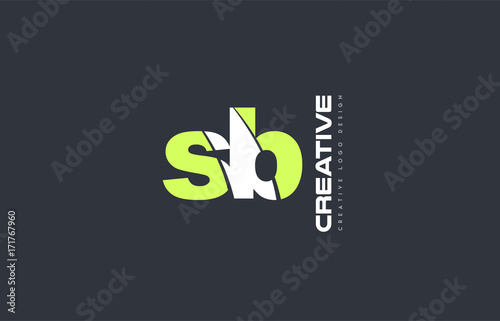 green letter sb s b combination logo icon company design joint joined photo