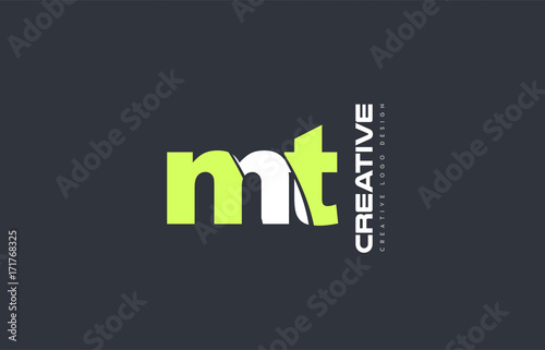 green letter mt m t combination logo icon company design joint joined photo