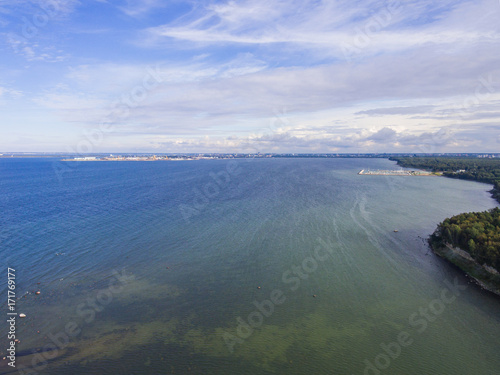 Aerial view baltic sea in Tallinn Estonia, district Harjumaa county, Kakumae photo