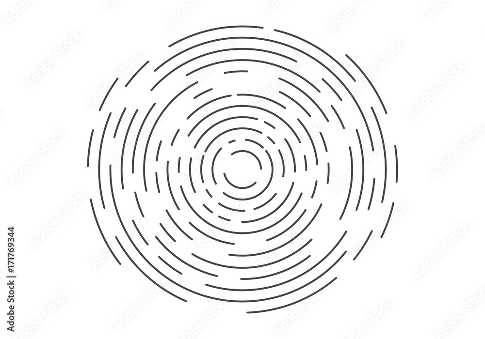 Abstract geometric vortex, Circular swirl lines, fingerprint. Vector illustration - obrazy, fototapety, plakaty 