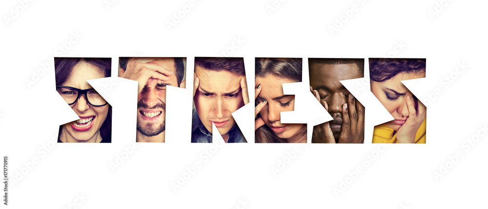 Word stress made of desperate unhappy group of people Word stress made of desperate unhappy group of people