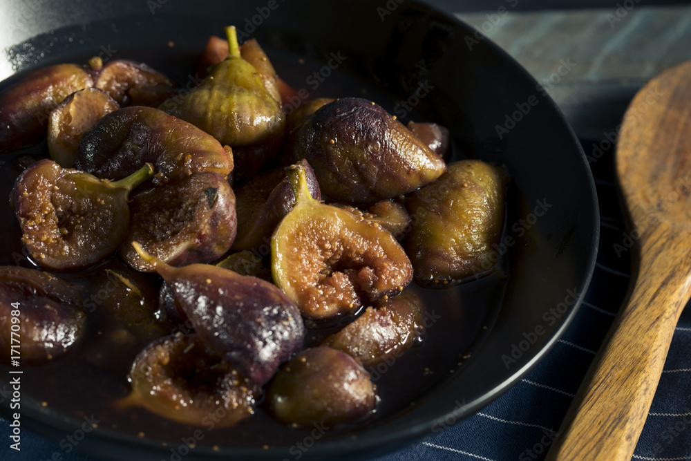 Homemade Sweet Dessert Glazed Figs Homemade Sweet Dessert Glazed Figs
