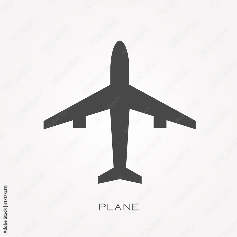 Silhouette icon plane Silhouette icon plane