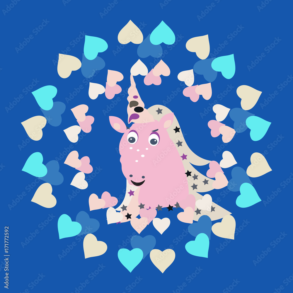 unicorn magic design element set