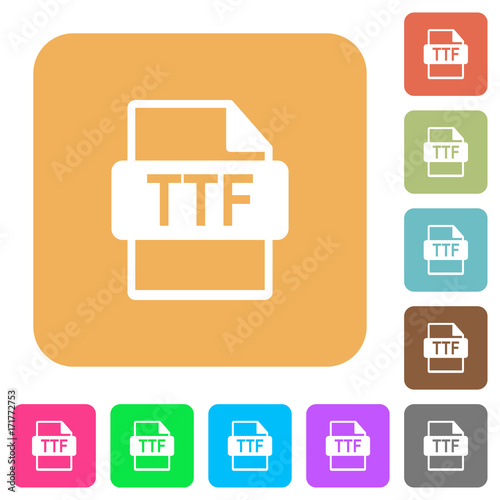 TTF file format rounded square flat icons