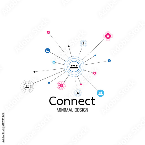 Abstract network connection. icon logo design. Vector Illustration