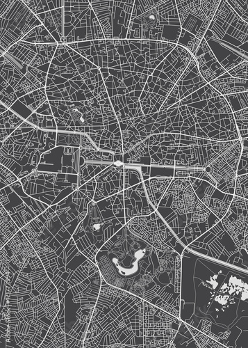 Tablou pe pânză Bucharest city plan, detailed vector map