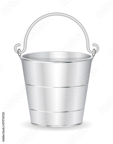 Metallic Bucket - clip-art vector illustration