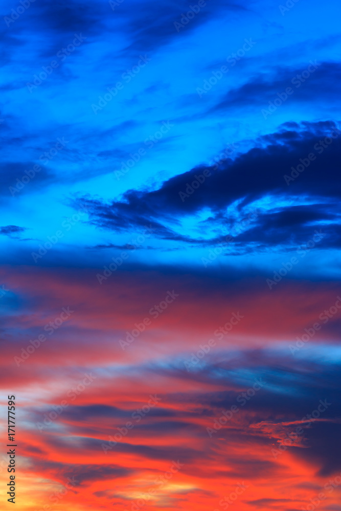 beautiful colorful sky and cloud in twilight time background