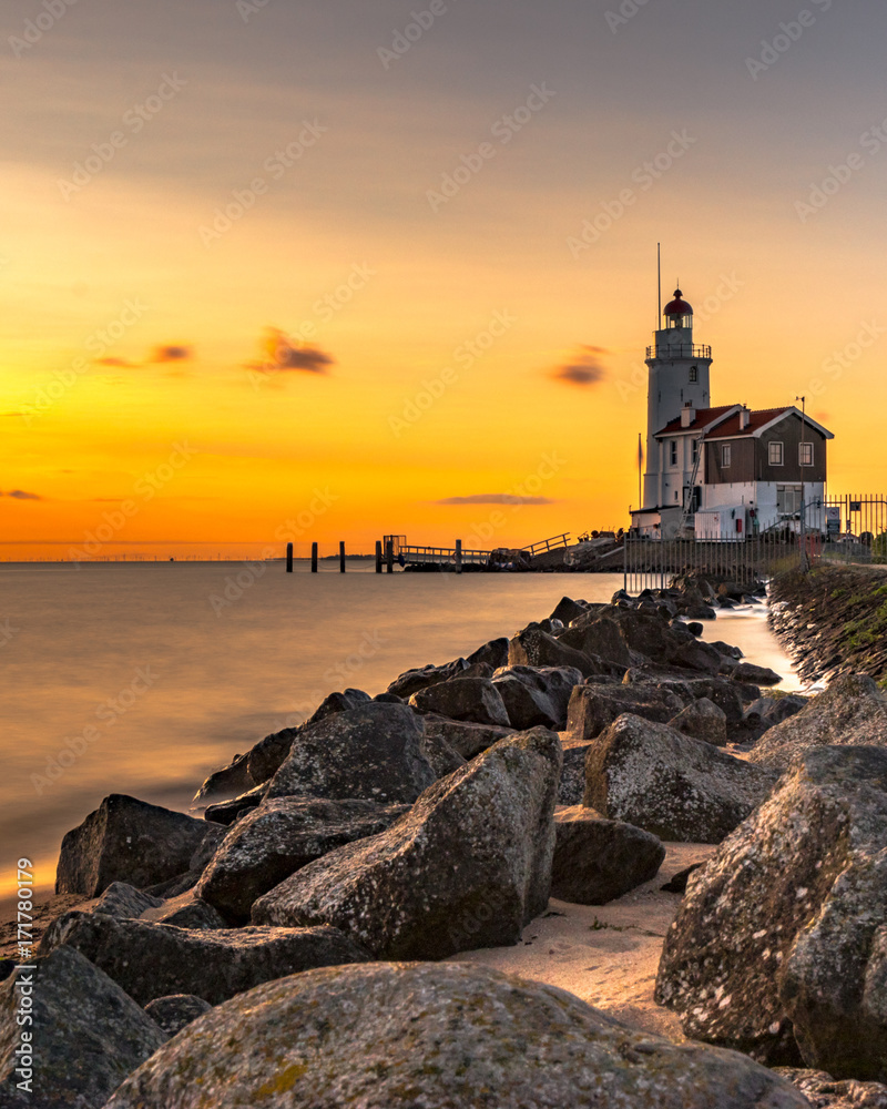 Marken Lighthouse Sunrise Netherlands