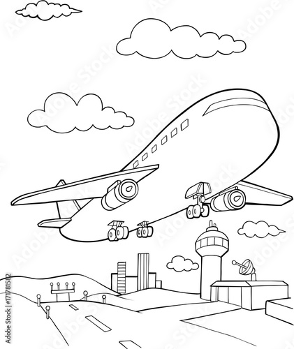 Jet Aircraft Vector Illustration Art