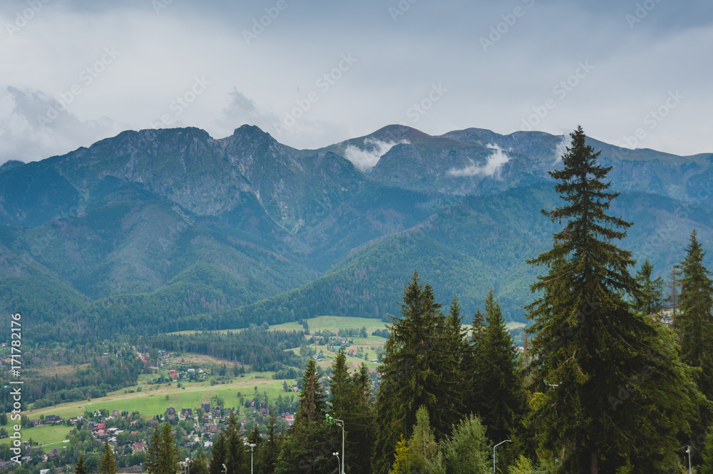 View on Zakopane Tatras Mountains from Gubalowka, Poland 2017