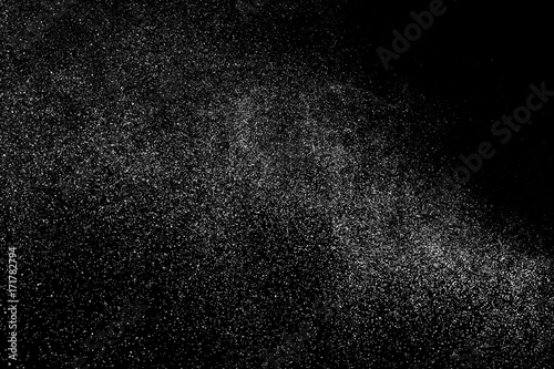 dust explosion on a black background for graphic resources.