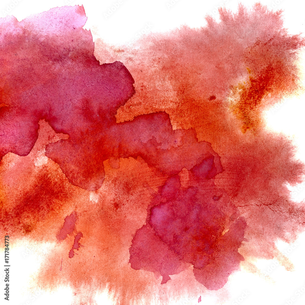 Red watercolor stains