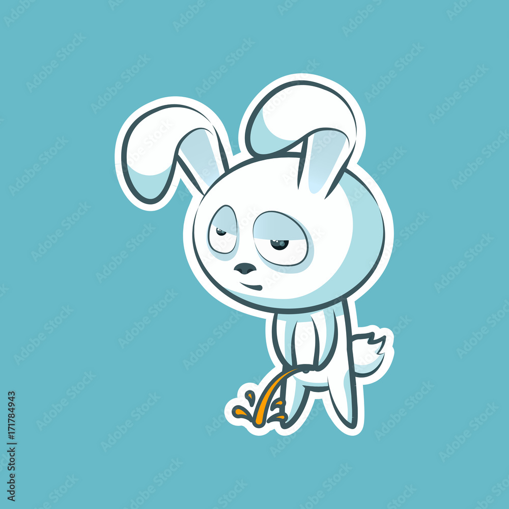 Sticker Emoji Emoticon Emotion Pee With Laid Back View Vector Isolated Illustration Character