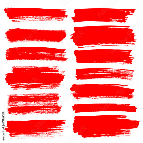 Wallpaper Mural Set of red brush strokes Torontodigital.ca