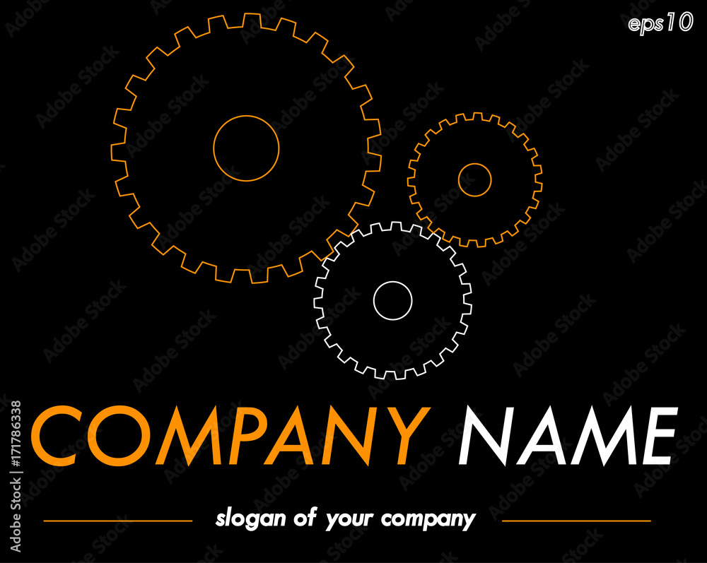Gears vector logo template, ready logotype for a company or a brand