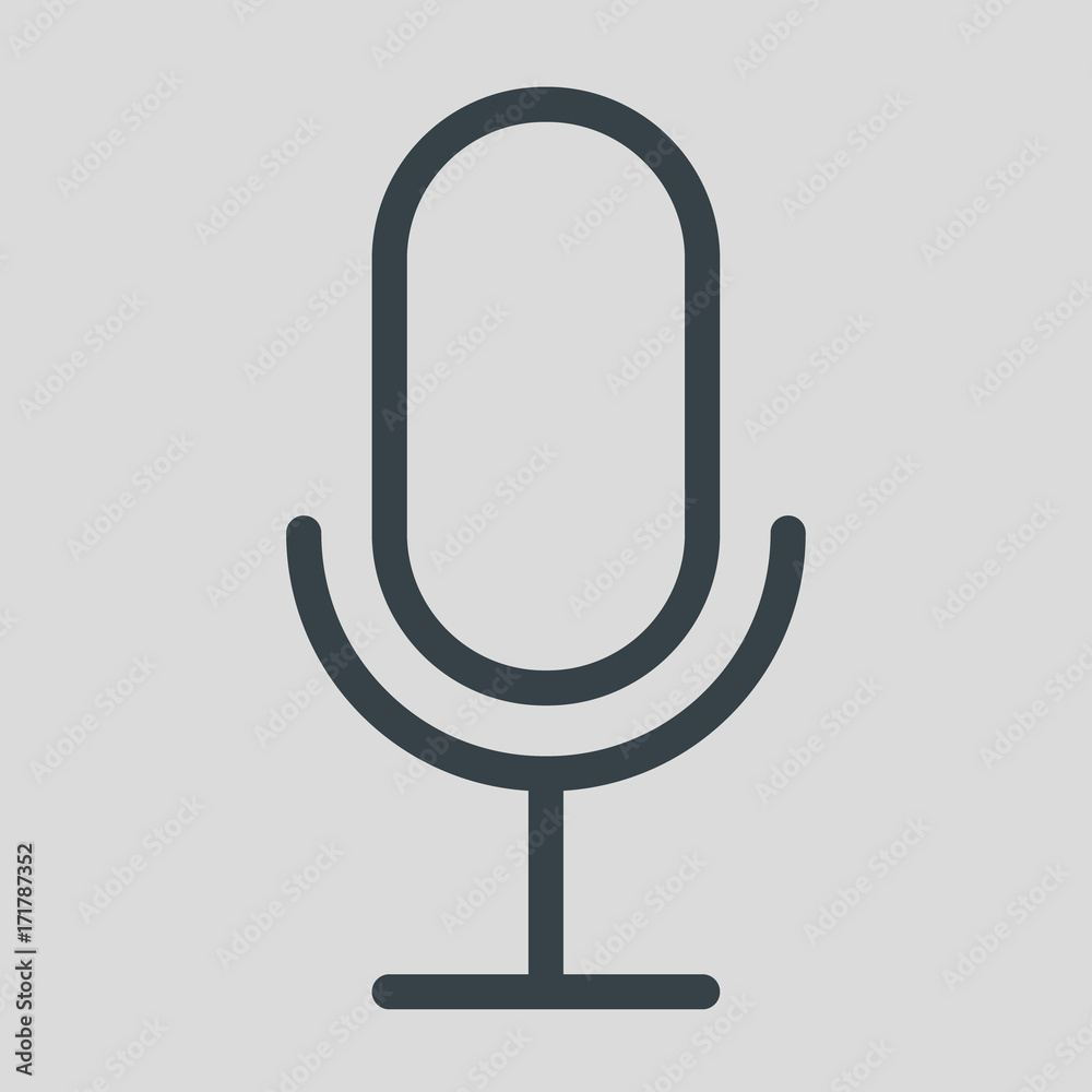 Microphone Icon vector flat design Microphone Icon vector flat design