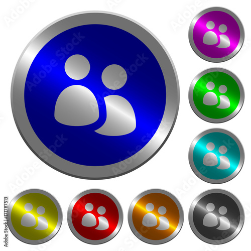 User group luminous coin-like round color buttons