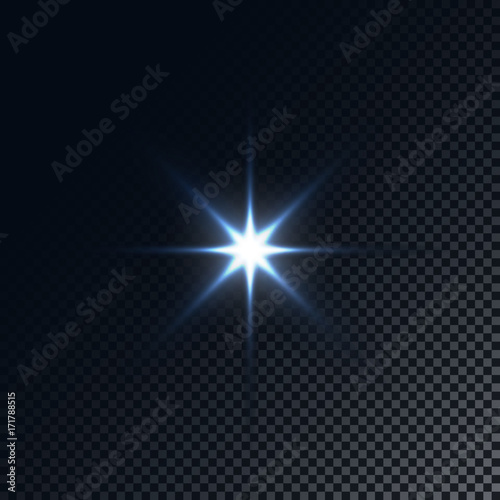 Light effect on the transparent background. Vector illustration.