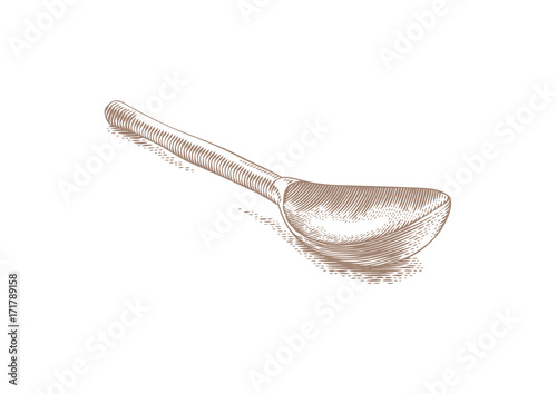 Brown wooden spoon