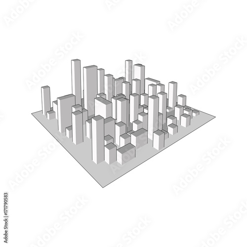 Skyline City. Abstract town. Industrial landscape Vector illustration
