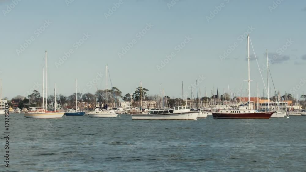 POV, sailboats docked in harbor POV, sailboats docked in harbor