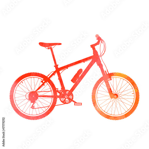 Watercolor mountain bicycle