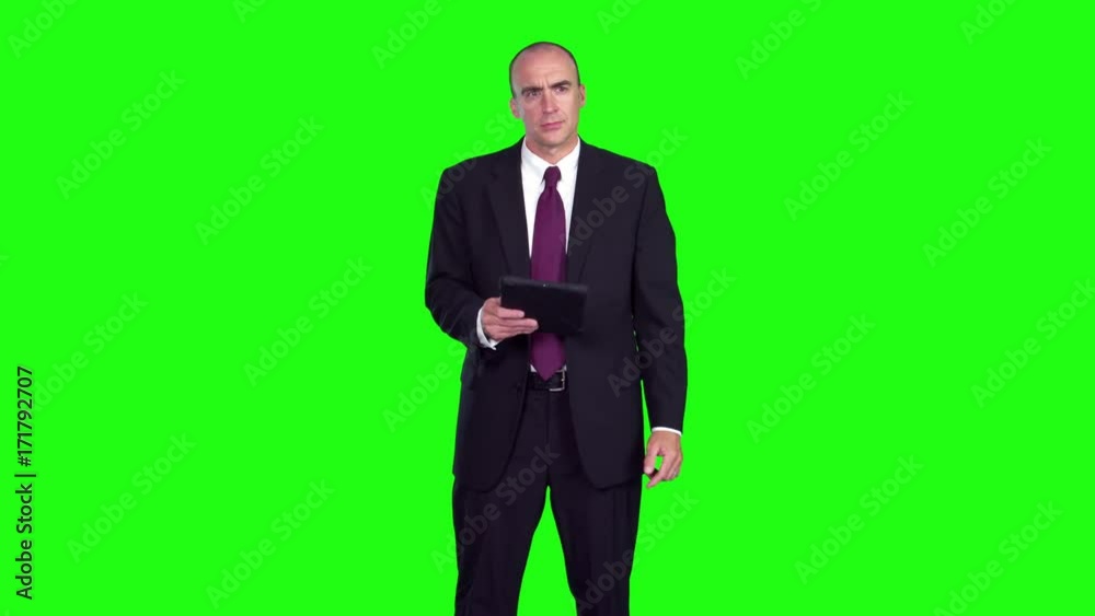 Green screen chromakey of businessman swiping from a digital tablet to a heads up display, then swiping and clicking on HUD. Shot in 4K UHD. See my portfolio for a reverse angle Green screen chromakey of businessman swiping from a digital tablet to a heads up display, then swiping and clicking on HUD. Shot in 4K UHD. See my portfolio for a reverse angle