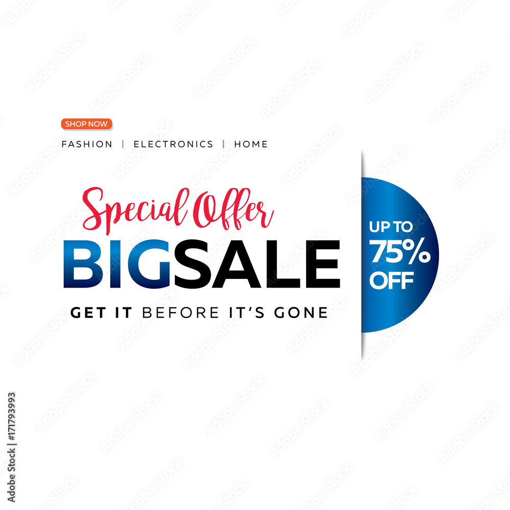 Big Sale - Creative Promotional sales banner on white background